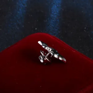 Silver anchor lapel pin for men, stylish naval style brooch for suit jacket and collar.