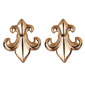 Gold metal fleur-de-lis earrings vintage style jewelry accessories for women daily wear chic gifts