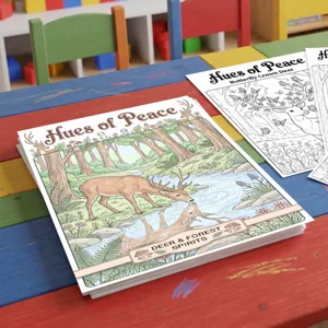 Libro Colorear Niños Hues Of Peace Dibujado Mano Posters Pintura Ciervo Bosque Álbum Dibujo Suministros Arte Regalo