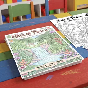 Libro de Colorear de Plantas de la Selva Tropical para Niños Pósteres de Graffiti DIY Juego de Dibujo Educativo