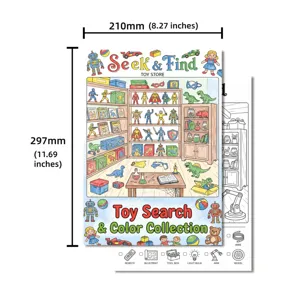 Kids toy search and color poster coloring book educational fun drawing art activity sheet