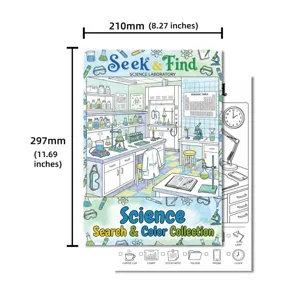 Libro poster da colorare cerca e trova scientifico per bambini attivita educativa