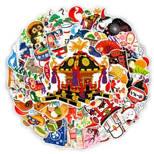 Japanese style cute cartoon animal food architecture sticker pack 50pcs waterproof decor