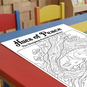 Vista detallada del póster para colorear de ciervo del bosque, ideal para niños creativos.