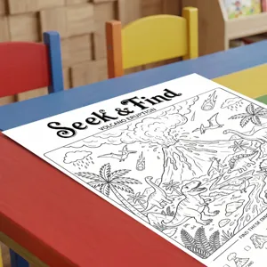 Poster da colorare tema dinosauri per bambini, libro da disegno educativo per esplorare l'arte.