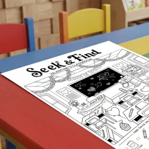 Affiche de coloriage de Saint Valentin pour enfants Chercher et Trouver en classe