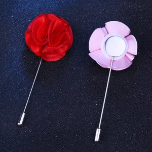 Stoff Rose Blume Anstecknadel Brosche Detail, elegante 3D Blumen Corsage fuer Anzug.