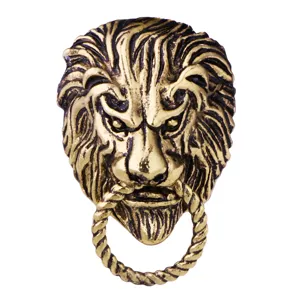 Vintage leeuwenkop broche voor heren, felle dierlijke reversspeld, pak accessoire decor