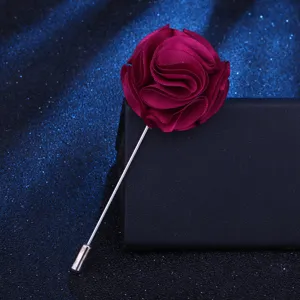 Bordeaux Stoff Rose Blume Anstecknadel Brosche fur Herren Anzug Hochzeit elegante Schmuck