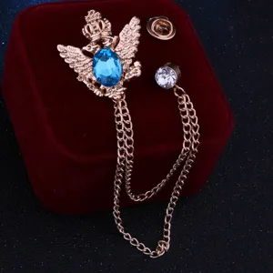 Herren Vintage Doppeladler Brosche Retro Hofstil Anzug Kette Korsage Schmuck Accessoire