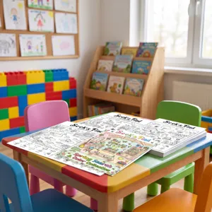 Divertido Libro de Colorear Busca y Encuentra para Niños Poster de Dibujo Educativo