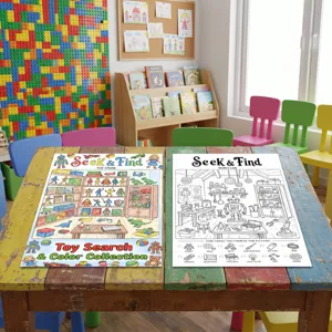 Kids seek and find coloring poster educational puzzle drawing book fun parent-child activity toy