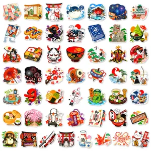 50pcs Japanese anime cute cartoon stickers set for laptop luggage skate water bottle decor.