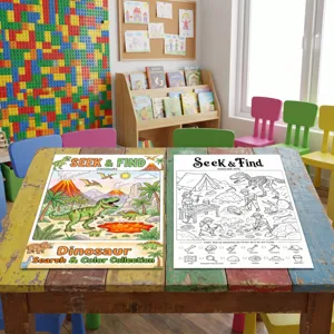 Set di poster da colorare con dinosauri per bambini, carta d'arte educativa per il divertimento.