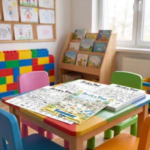 Livre de coloriage thème plage d'été pour enfants et poster cherche et trouve.