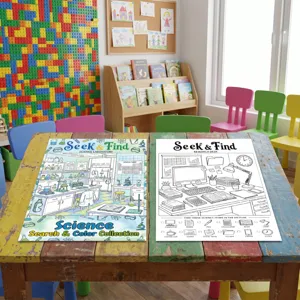 Set di poster da colorare scientifici per bambini, libro educativo per attività creative.