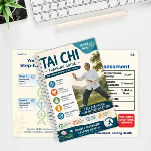 Detaillierte Ansicht des 28-seitigen Tai-Chi-Trainingshandbuchs mit praktischen Anleitungen.