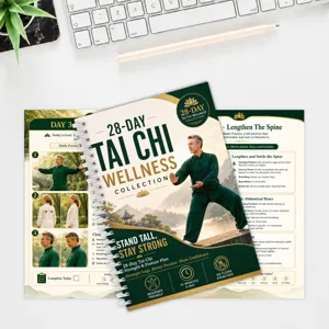 28-day tai chi wellness collection spiral notebook and fitness plan for daily exercise