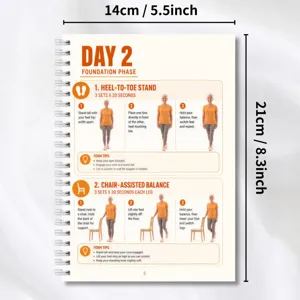Spiralgebackenes Fitness-Planer Notizbuch und tägliches Trainingsprotokoll für Workouts.