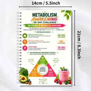 taccuino a spirale sfida metabolismo 30 giorni agenda fitness diario di salute benessere