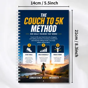 Couch to 5K running training spiral notebook planner journal fitness log book 14x21cm