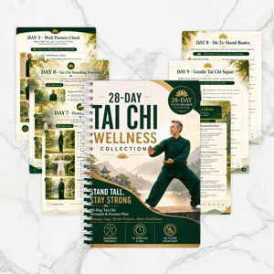 28-day tai chi wellness planner spiral-bound fitness manual for beginners daily exercise