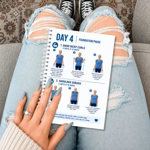 Taccuino planner per allenamento fitness con dettagli su esercizi e routine giornaliere.