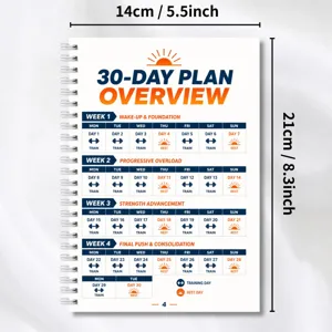 30-Tage Fitnessplan Notizbuch Planer Spirale Tägliches Workout Tracker Trainingsprotokoll