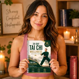28-day tai chi wellness spiral notebook, beginner friendly daily exercise plan for health.