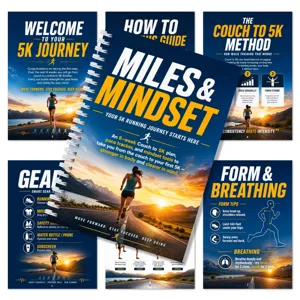Detailed view of the 28-page running planner notebook with training guides and trackers.