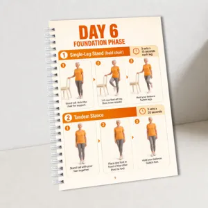 Spiralgebundenes Fitness Planer Notizbuch Detailseite mit täglichem Trainingsleitfaden.
