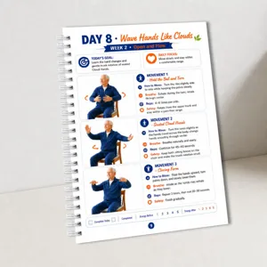 Quaderno di esercizi di Tai Chi seduto rilegato a spirale guida di allenamento