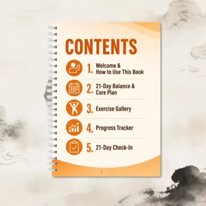 Spiralgebundenes Fitness-Planer Notizbuch Inhaltsverzeichnis mit 21-Tage Trainingsplan Guide.