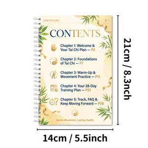 Tai-Chi Trainingshandbuch Spiral-Notizbuch 21x14cm Senioren Heimübung Anleitung!