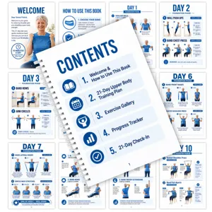 Quaderno planner per allenamento fitness a spirale di 28 pagine per il corpo superiore