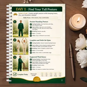 Tai Chi wellness guide spiral notebook daily exercise posture instruction detail page