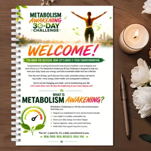Quaderno sfida risveglio metabolismo 30 giorni, diario abitudini e planner per il fitness.