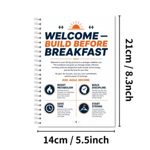 30-Tage Morgen Fitness Tagebuch Spiralnotizbuch fuer Heimtraining Plan und Tagesroutine