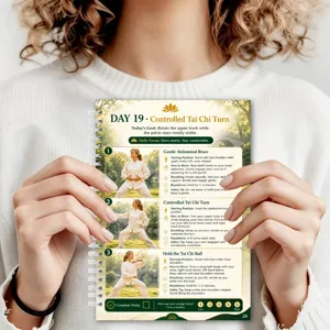 Tai chi health plan spiral notebook daily exercise guide detailed view and instructions