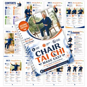 Libretto di esercizi di Tai Chi su sedia guida allenamento seduto di 28 giorni per anziani