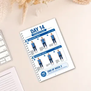 Vista dettagliata della pagina del planner fitness con routine di allenamento giornaliera.
