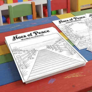 Hues Of Peace Póster para Colorear Tema Playa Costera para Niños Adultos DIY Arte Artesanía Alivio del Estrés Papel Arte de Línea