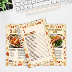 Air fryer recipe notebook spiral bound cooking guide journal portable meal planner cookbook