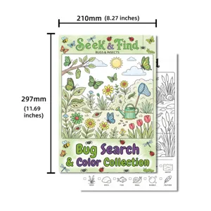 Poster da colorare insetti bambini formato A4 libro di disegno educativo creativo
