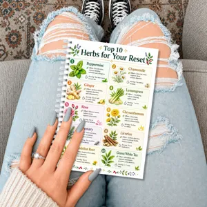 Agenda a spirale per il benessere con dieci erbe curative guida salutare quotidiana.