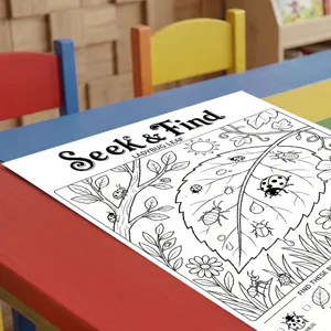 Poster da colorare insetti bambini dettaglio, libro da disegno in carta per esplorare.