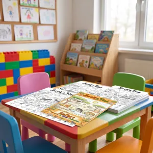 Safari search and find coloring book set for kids fun animal drawing poster details.