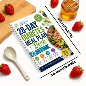 Taccuino a spirale per piano pasto diabete di 28 giorni, libro di pianificazione dieta.