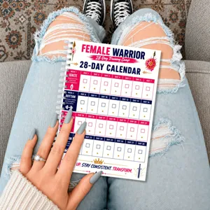 28-Tage Fitness Trainingsplan Notizbuch, Frauen Workout Tagebuch Gewohnheit Tracker