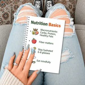 Détail du carnet de planification de régime spiralé compact, suivi de repas et guide nutritionnel.